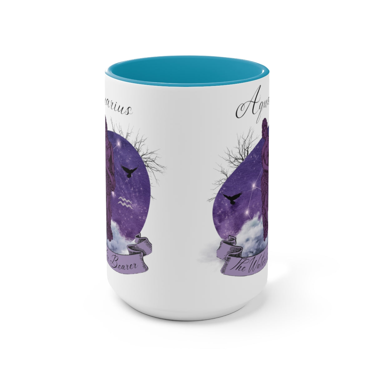 Aquarius Zodiac The Water Bearer Two-Tone Coffee Mugs, 15oz