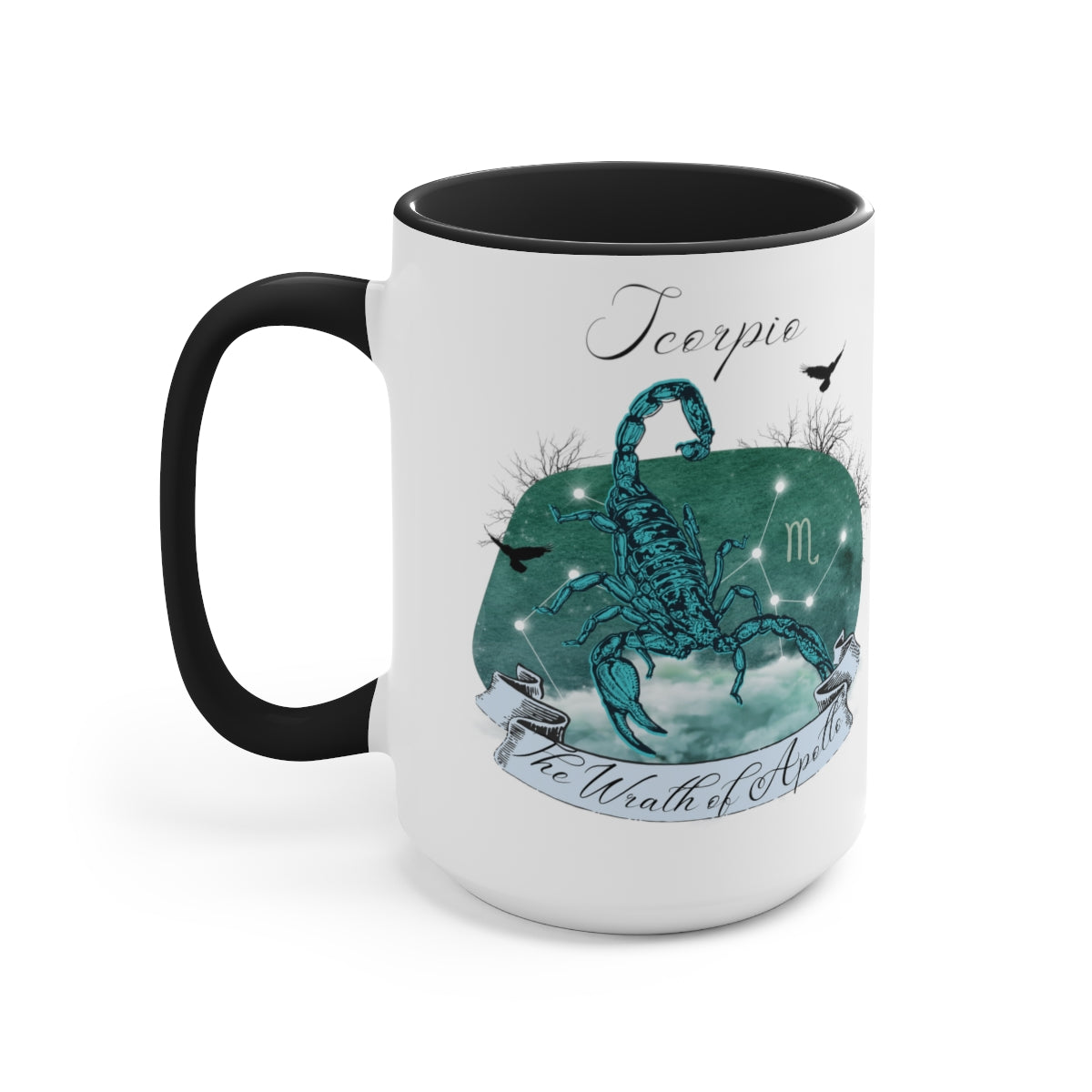 Scorpio Zodiac The Wrath of Apollo Two-Tone Coffee Mugs, 15oz