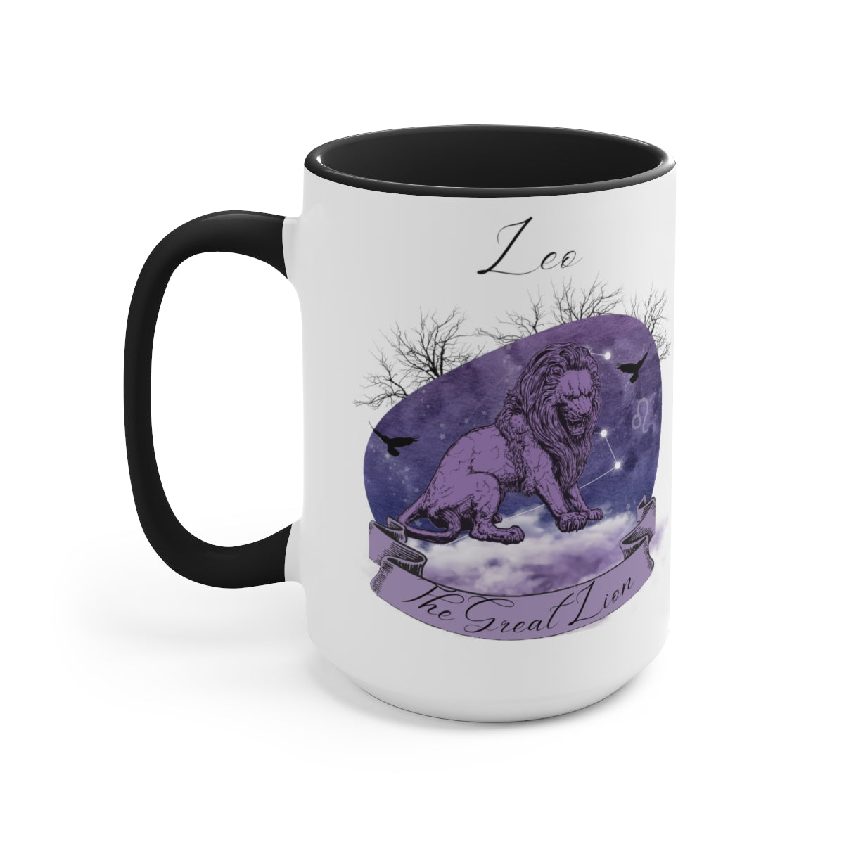 Leo Zodiac The Great Lion Two-Tone Coffee Mugs, 15oz