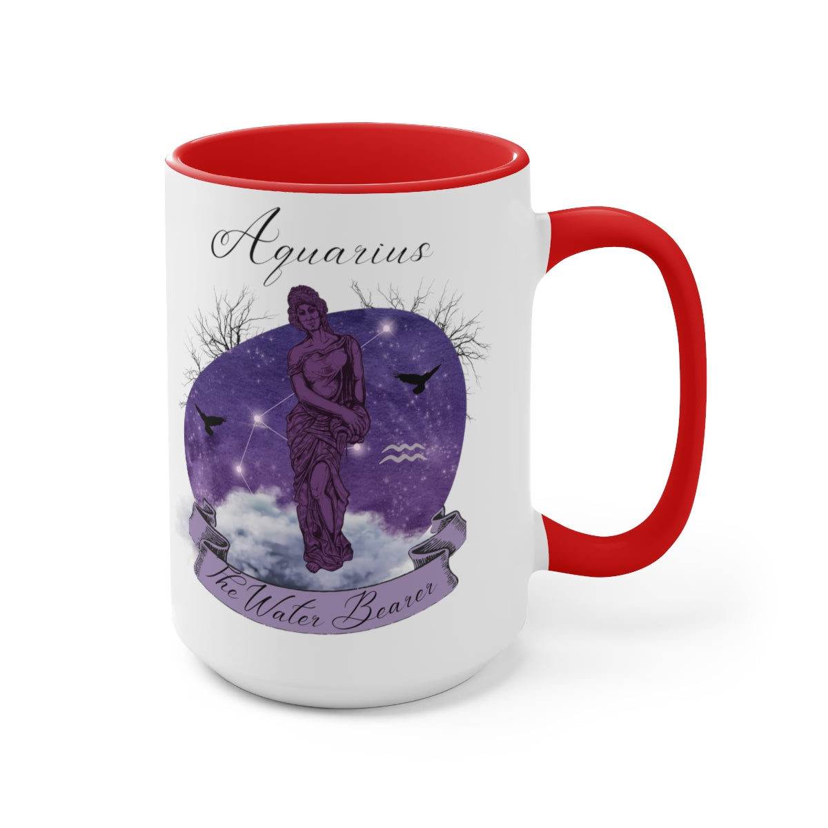Aquarius Zodiac The Water Bearer Two-Tone Coffee Mugs, 15oz