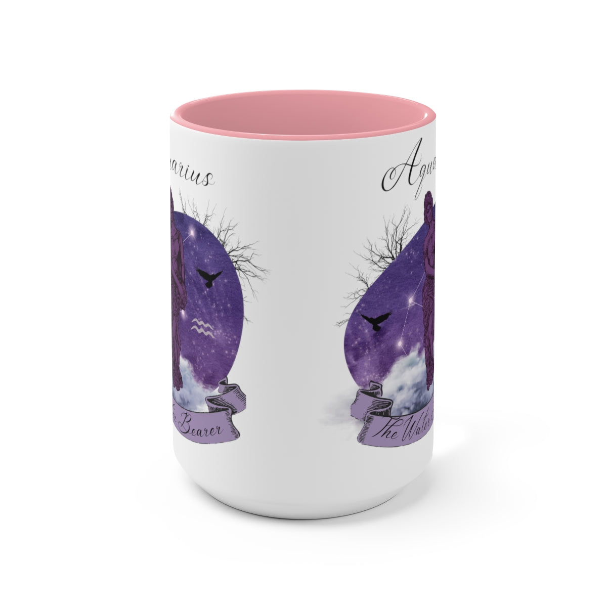 Aquarius Zodiac The Water Bearer Two-Tone Coffee Mugs, 15oz