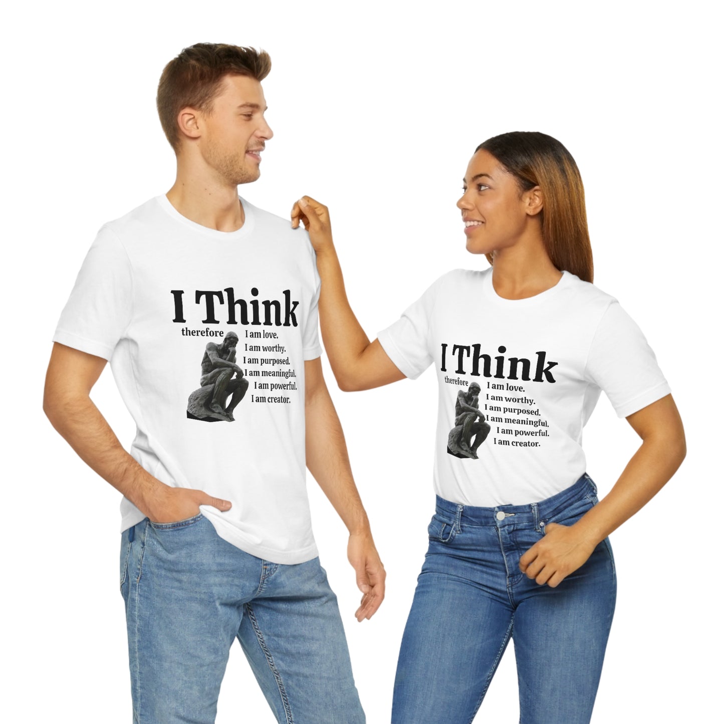 I Think Therefore I am. I am Worthy, I am Creator Unisex Crewneck Statement Tees