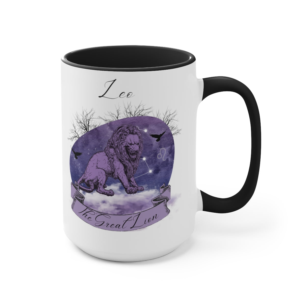 Leo Zodiac The Great Lion Two-Tone Coffee Mugs, 15oz