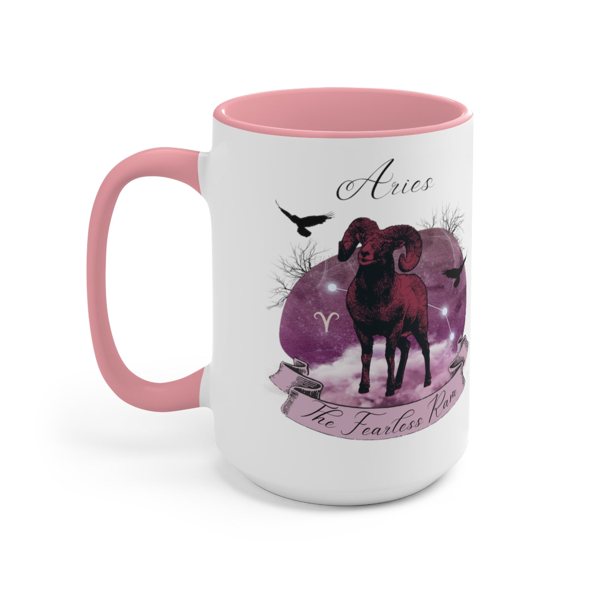 Aries Zodiac Two-Tone Coffee Mugs, 15oz
