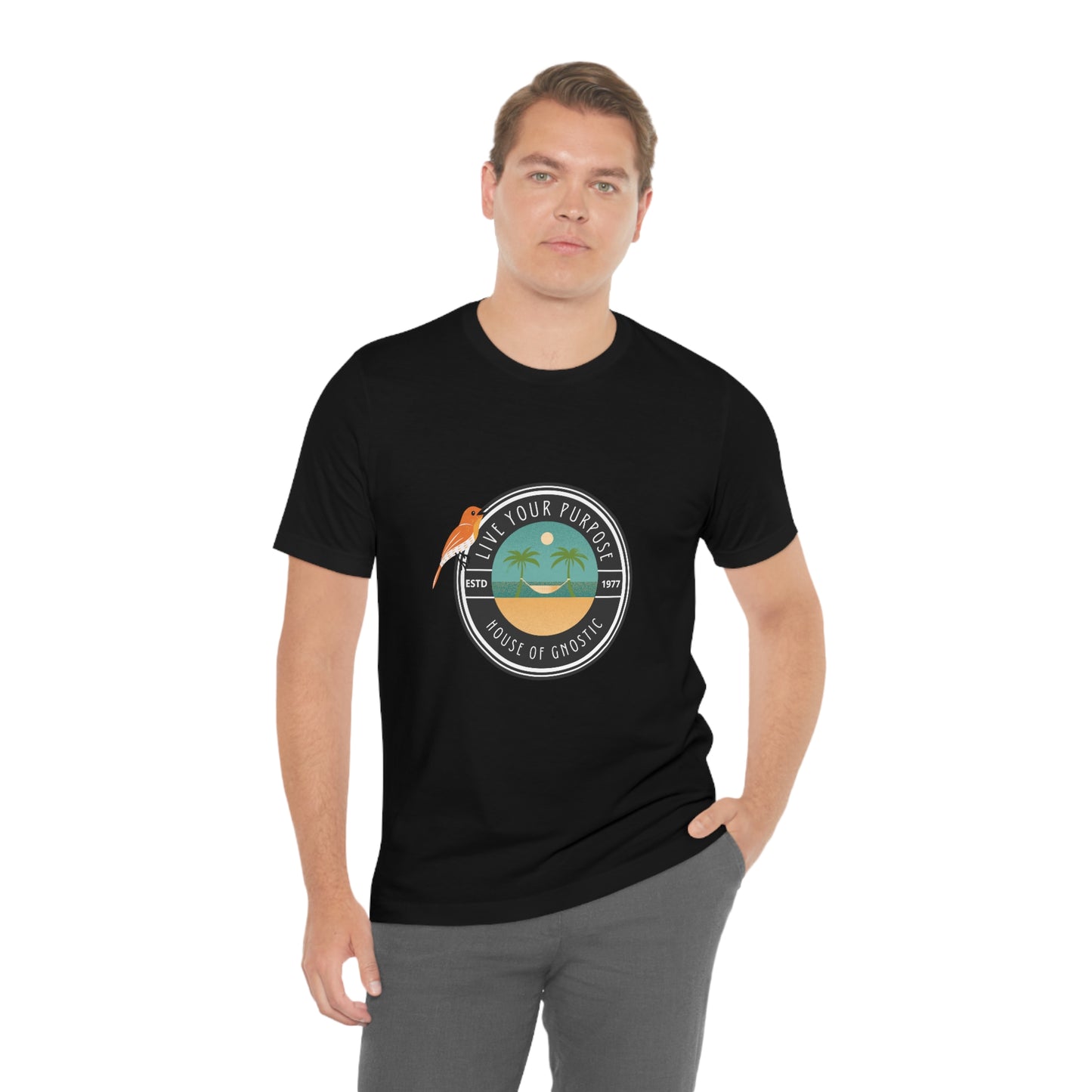 Live Your Purpose Bird Beach Graphic Statement Crewneck House of Gnosic T Shirt Statement Tees