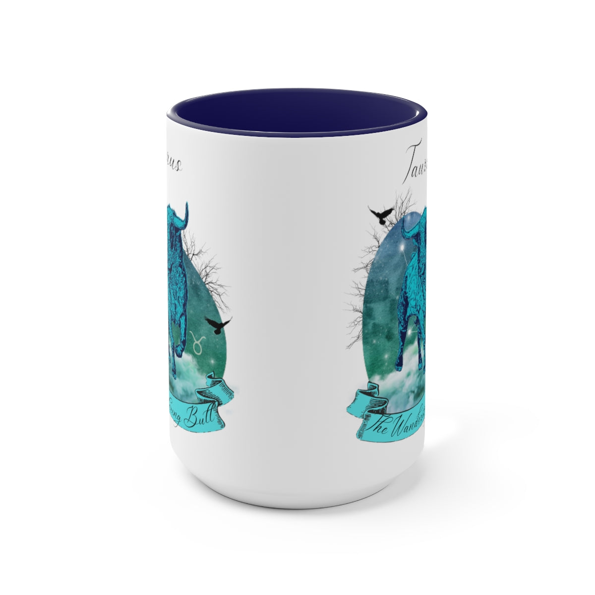 Taurus Zodiac The Wandering Bull Two-Tone Coffee Mugs, 15oz