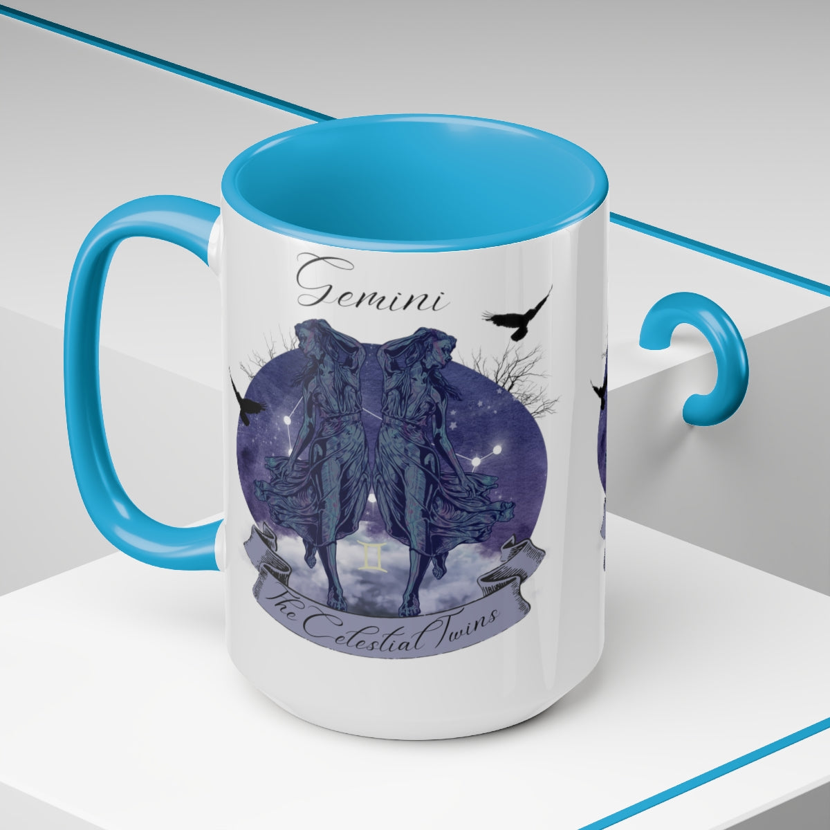 Gemini Zodiac The Celestial Twins Two-Tone Coffee Mugs, 15oz