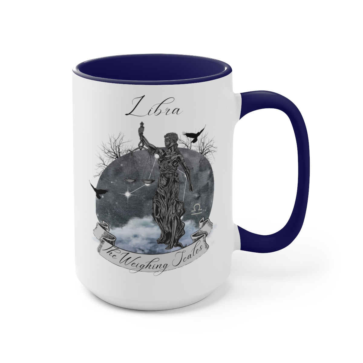 Libra Zodiac Two-Tone Coffee Mugs, 15oz