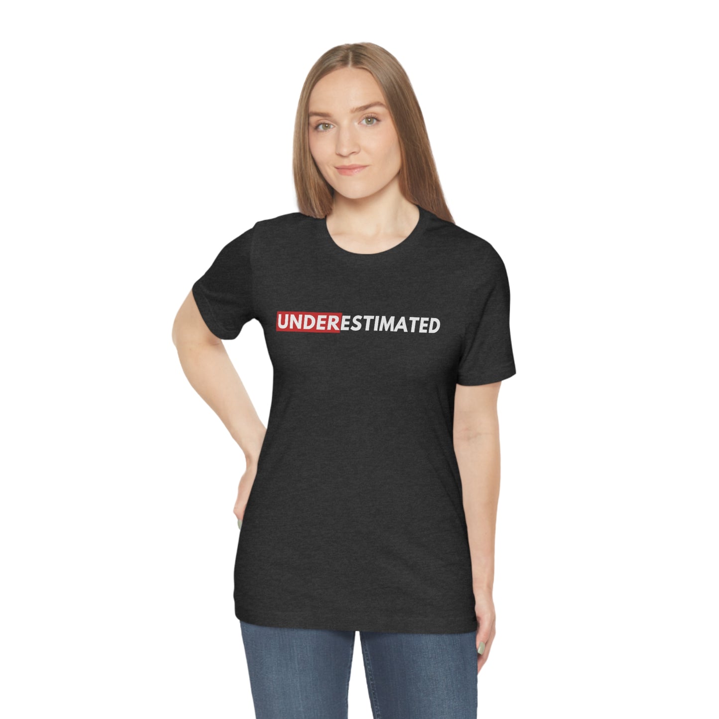 Under Estimated Statement Shirt Red Rectangle T Shirt Statement Tees