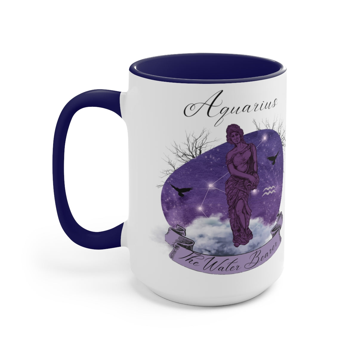 Aquarius Zodiac The Water Bearer Two-Tone Coffee Mugs, 15oz