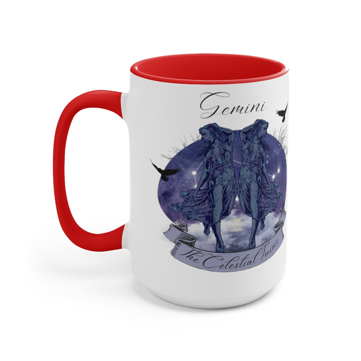 Gemini Zodiac The Celestial Twins Two-Tone Coffee Mugs, 15oz