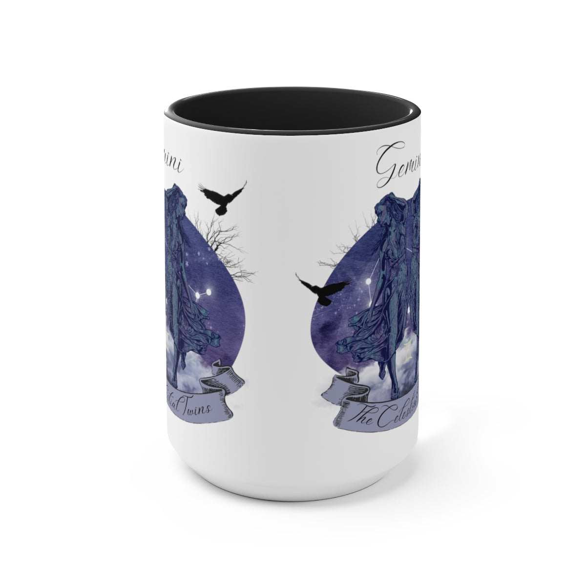 Gemini Zodiac The Celestial Twins Two-Tone Coffee Mugs, 15oz