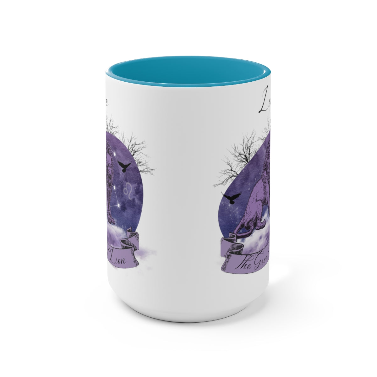Leo Zodiac The Great Lion Two-Tone Coffee Mugs, 15oz