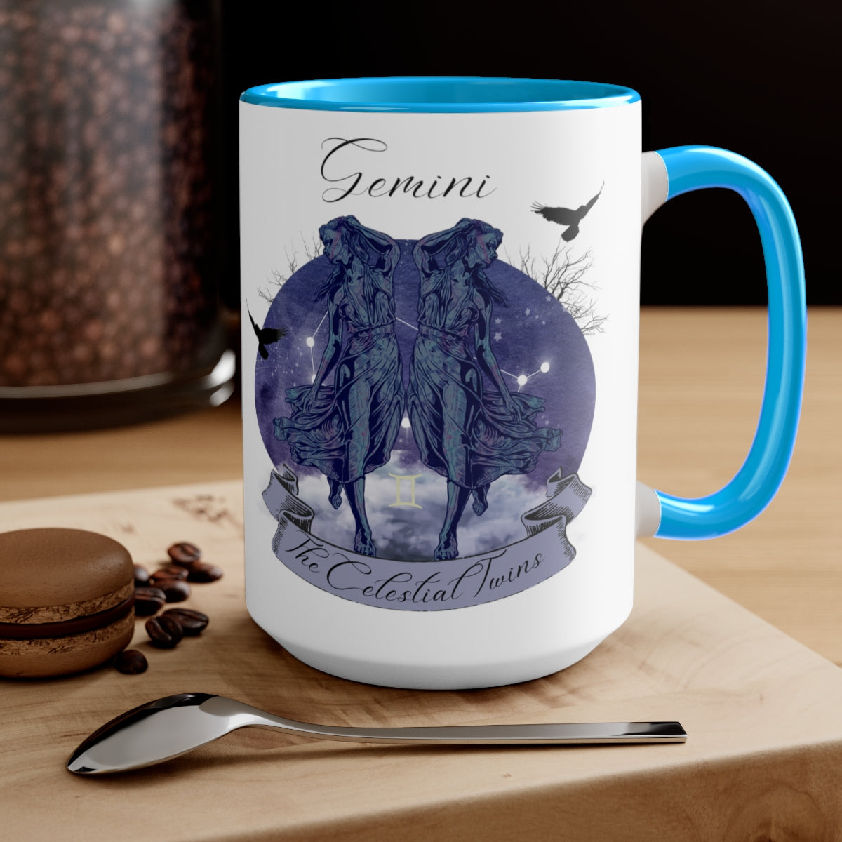 Gemini Zodiac The Celestial Twins Two-Tone Coffee Mugs, 15oz
