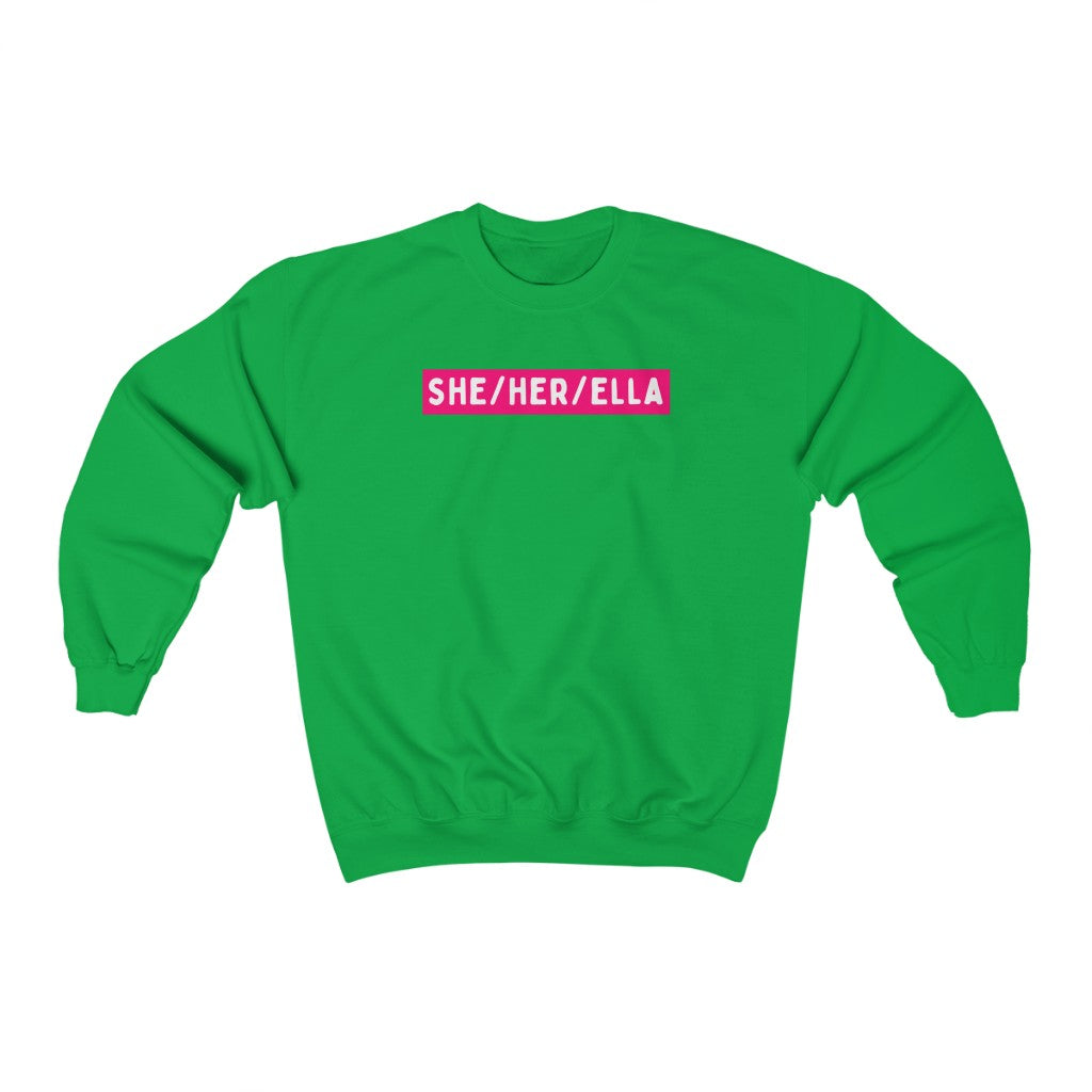 She Her Ella Latina Latinx Unisex Heavy Blend™ Crewneck Sweatshirt