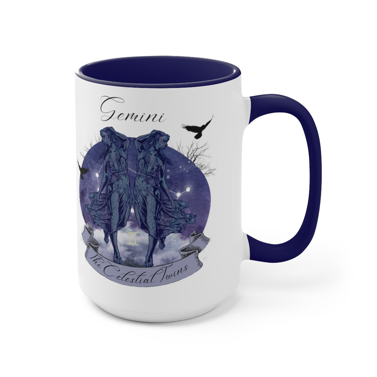 Gemini Zodiac The Celestial Twins Two-Tone Coffee Mugs, 15oz
