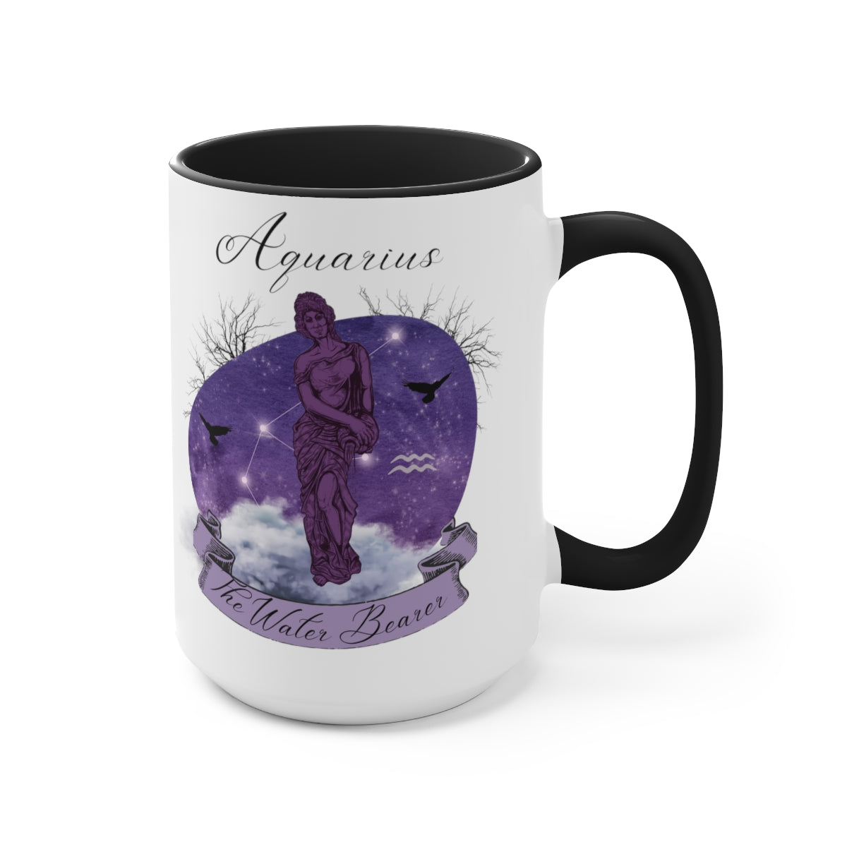 Aquarius Zodiac The Water Bearer Two-Tone Coffee Mugs, 15oz