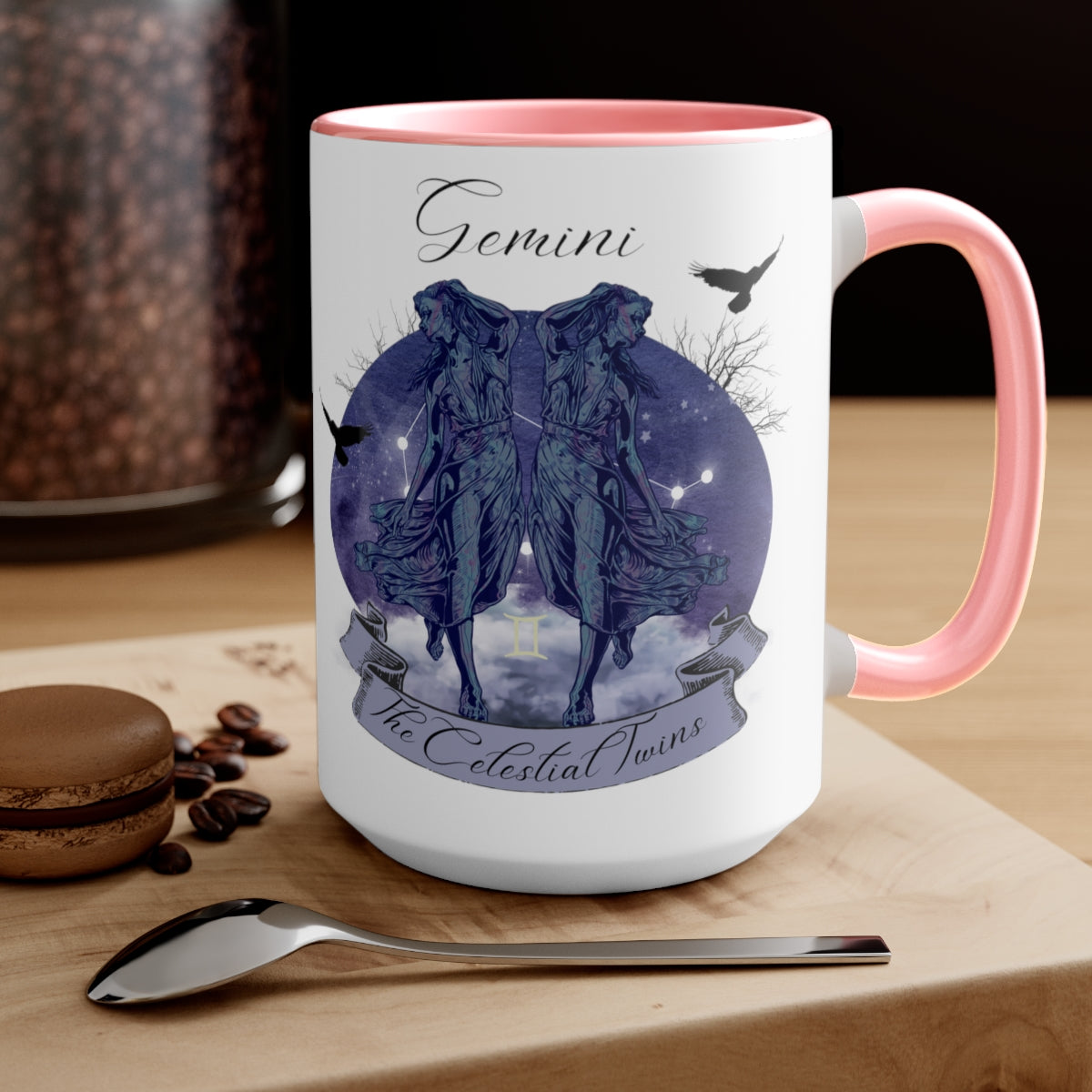 Gemini Zodiac The Celestial Twins Two-Tone Coffee Mugs, 15oz