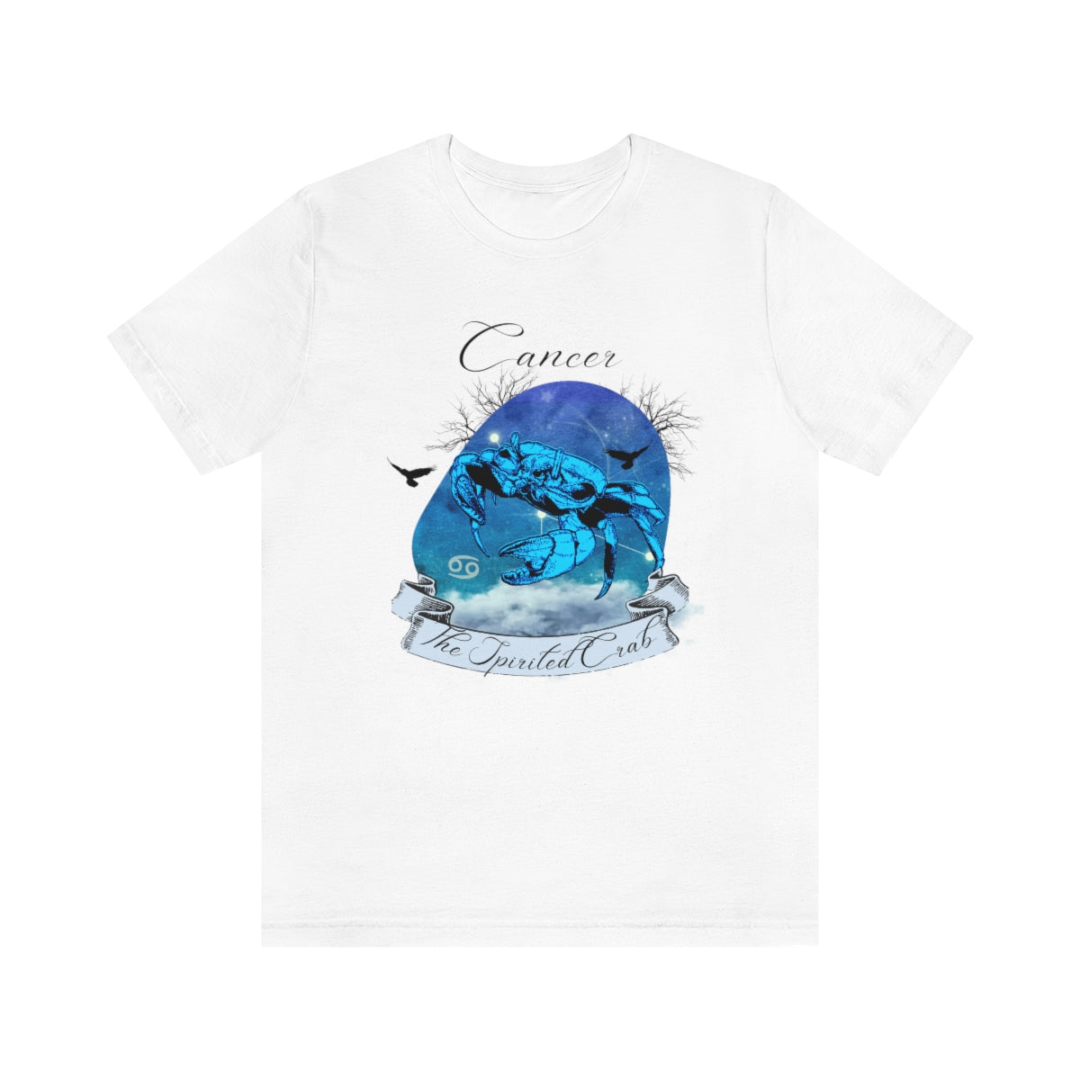 Cancer The Spirited Crab Astrology T Shirt | Unisex Jersey Short Sleeve Tee