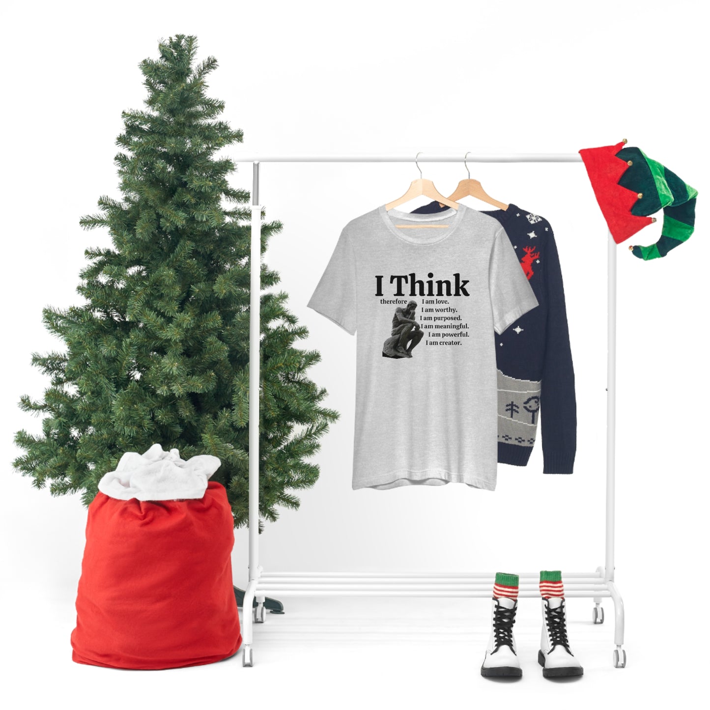 I Think Therefore I am. I am Worthy, I am Creator Unisex Crewneck Statement Tees