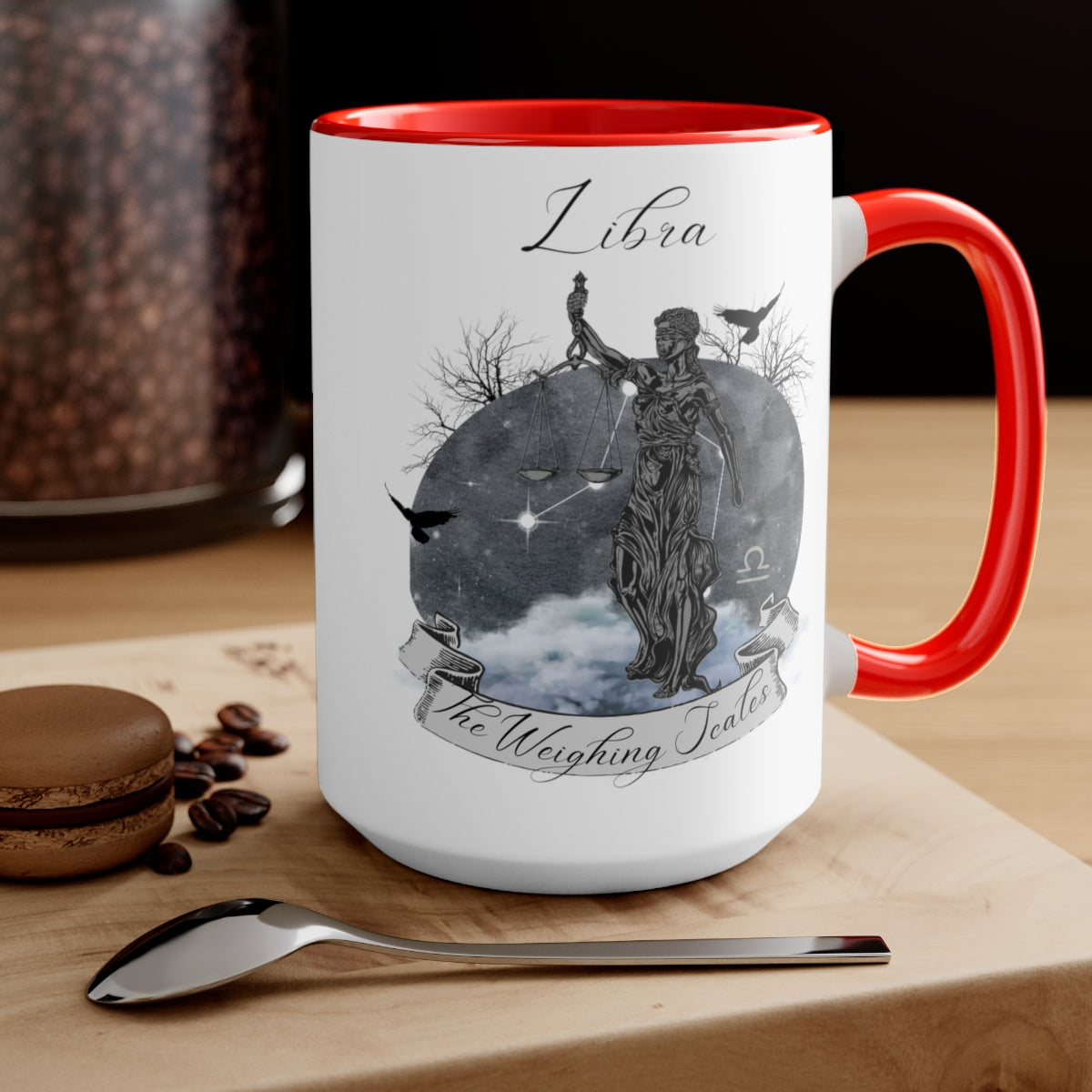 Libra Zodiac Two-Tone Coffee Mugs, 15oz