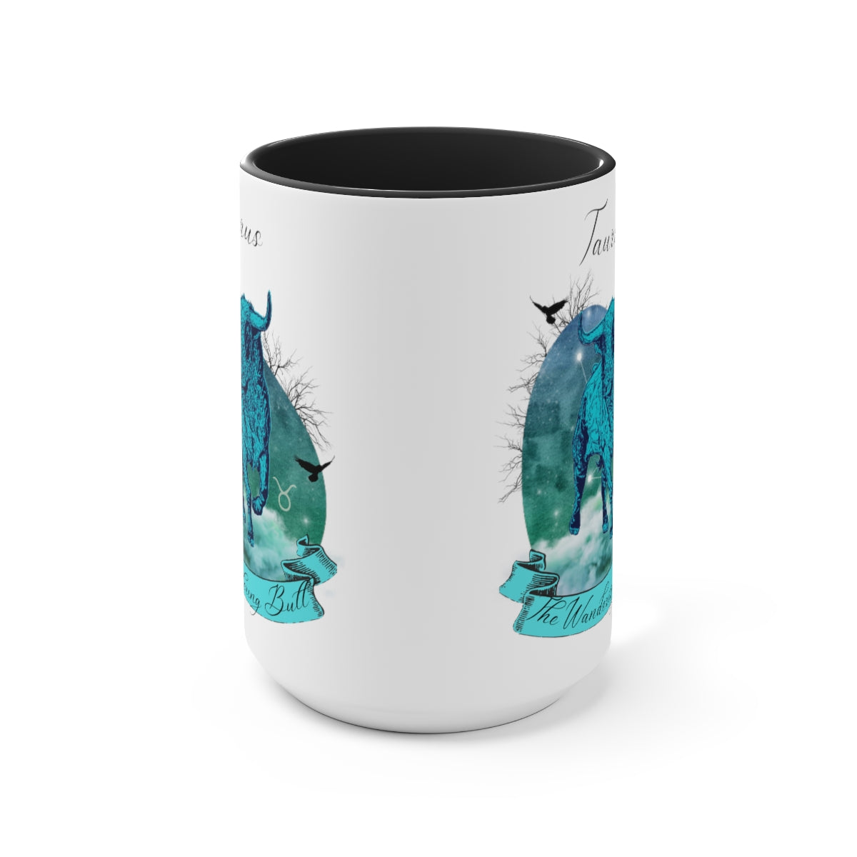 Taurus Zodiac The Wandering Bull Two-Tone Coffee Mugs, 15oz
