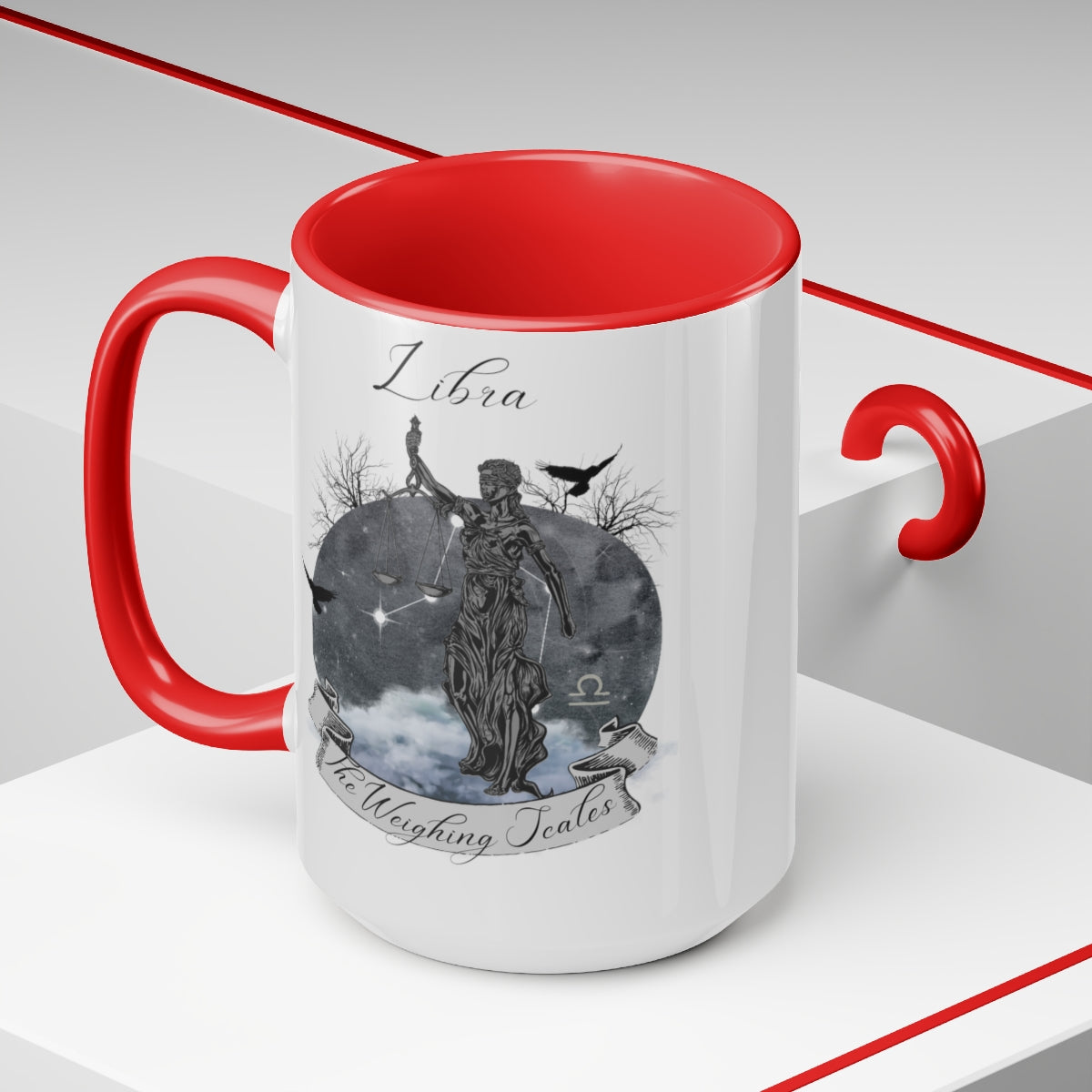 Libra Zodiac Two-Tone Coffee Mugs, 15oz