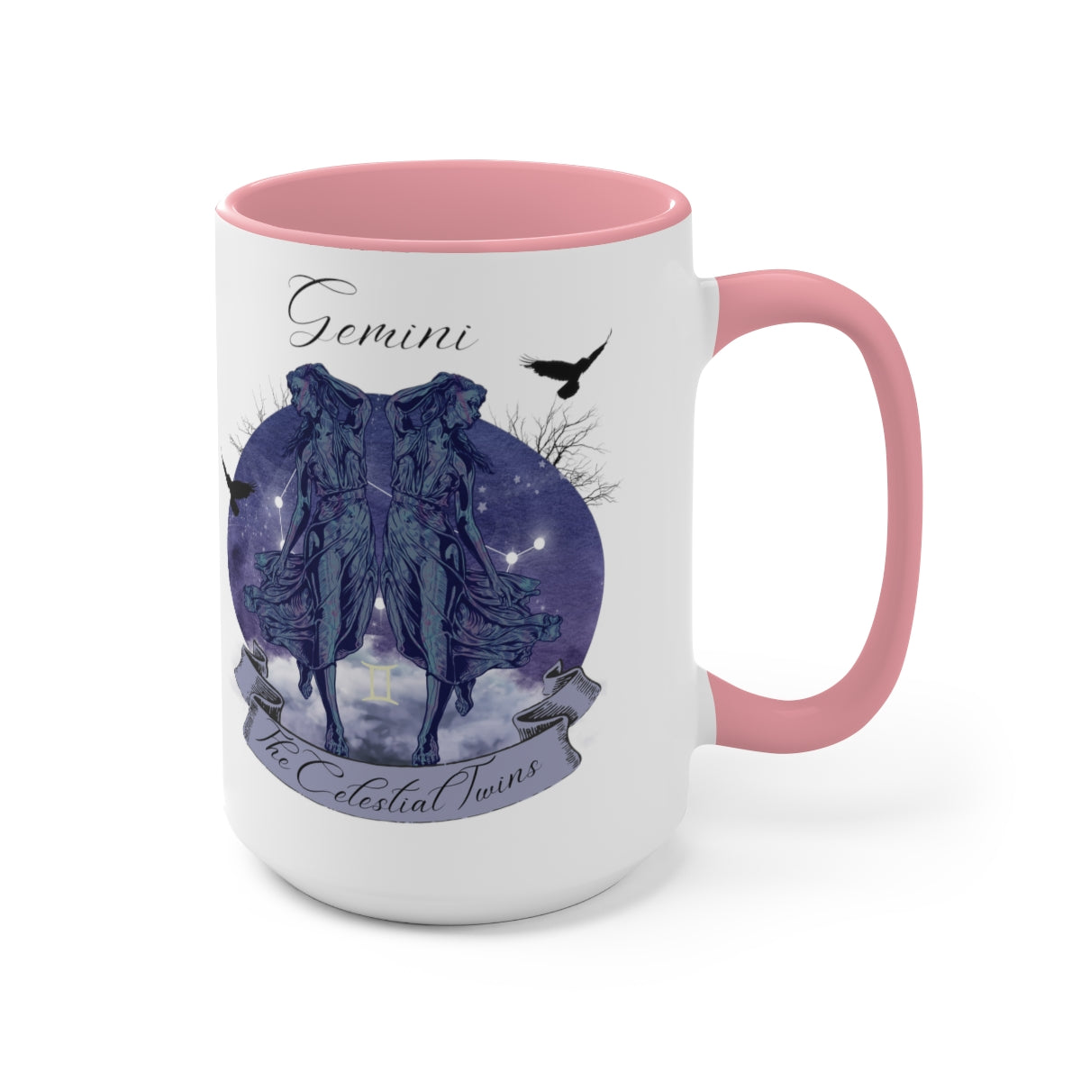 Gemini Zodiac The Celestial Twins Two-Tone Coffee Mugs, 15oz