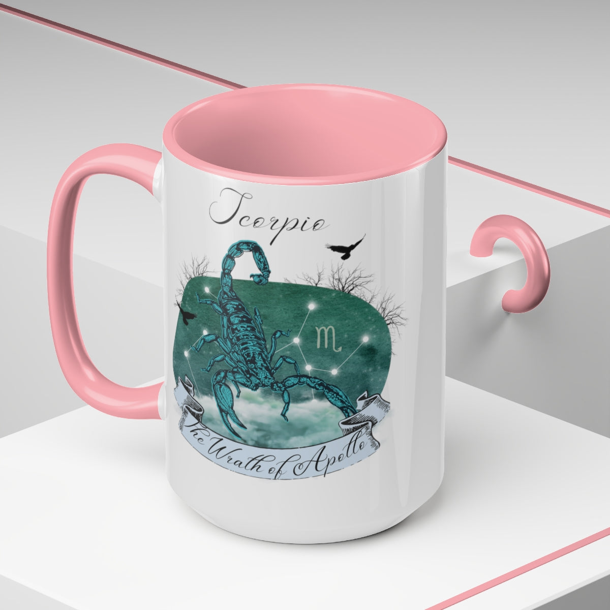 Scorpio Zodiac The Wrath of Apollo Two-Tone Coffee Mugs, 15oz