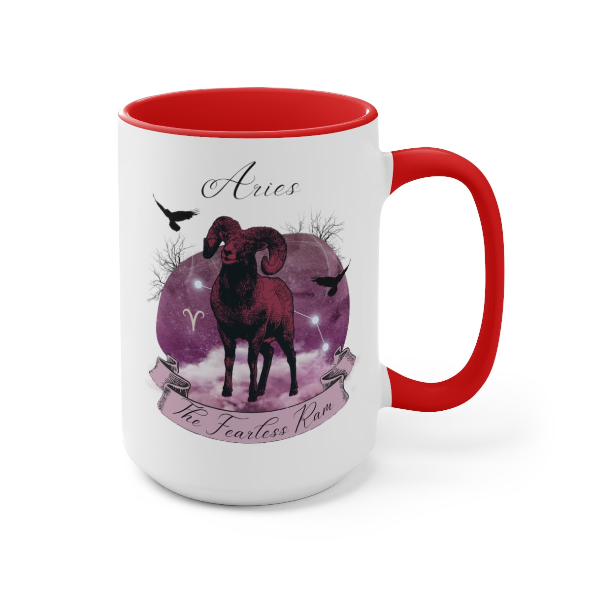 Aries Zodiac Two-Tone Coffee Mugs, 15oz