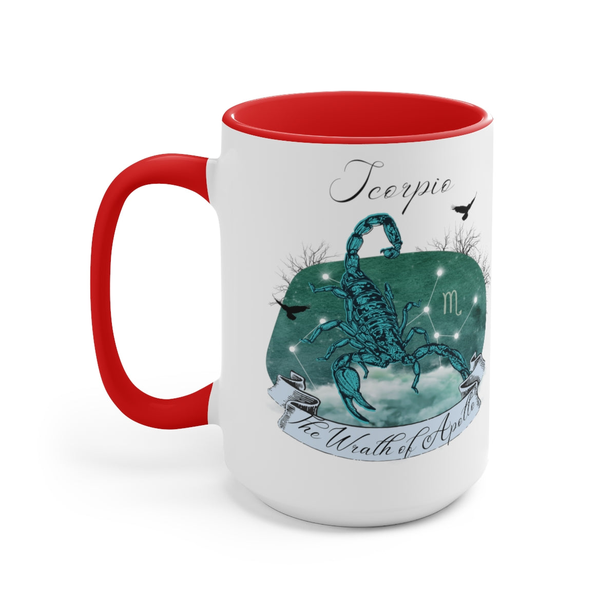 Scorpio Zodiac The Wrath of Apollo Two-Tone Coffee Mugs, 15oz