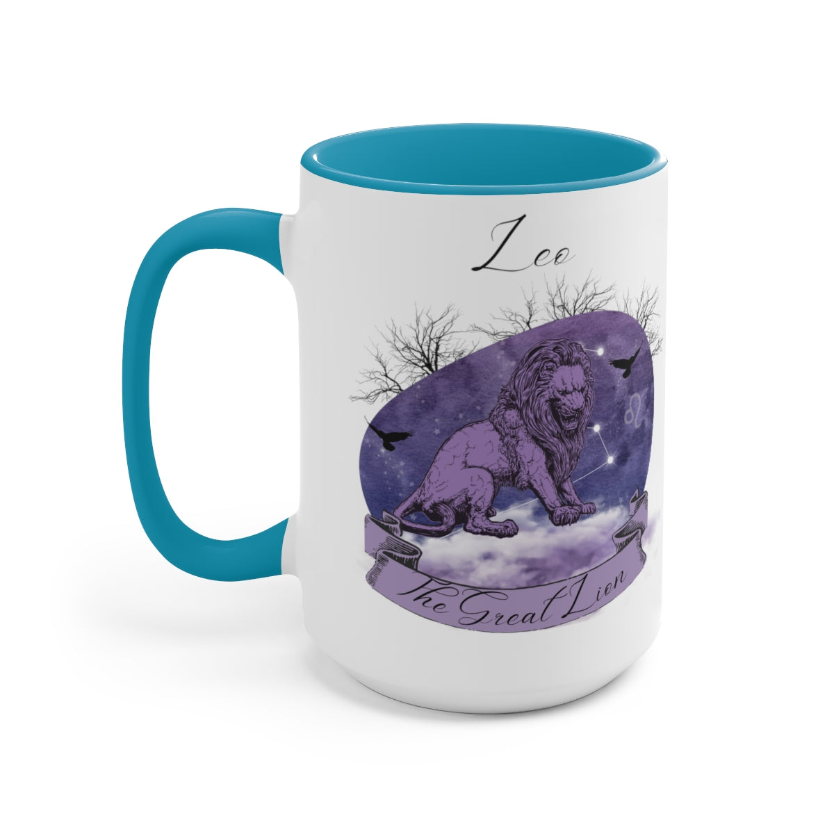Leo Zodiac The Great Lion Two-Tone Coffee Mugs, 15oz