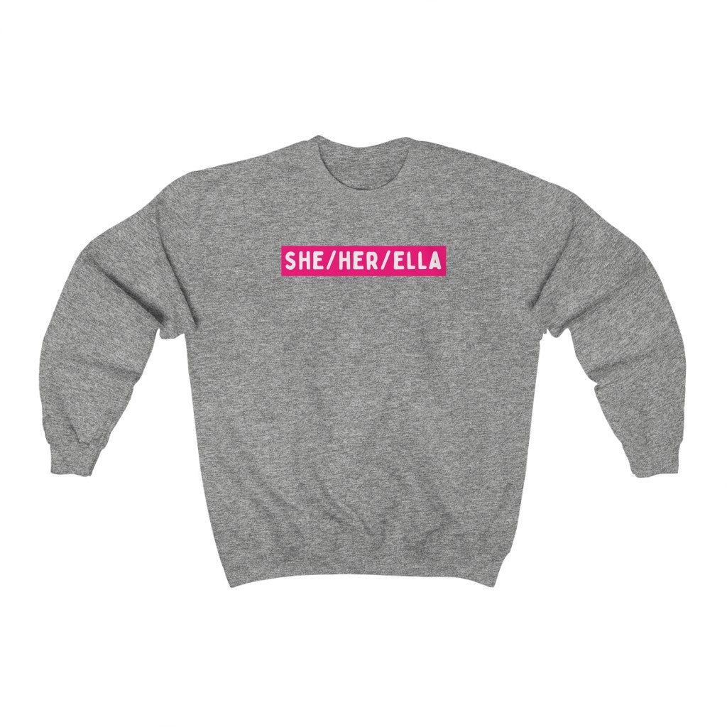 She Her Ella Latina Latinx Unisex Heavy Blend™ Crewneck Sweatshirt