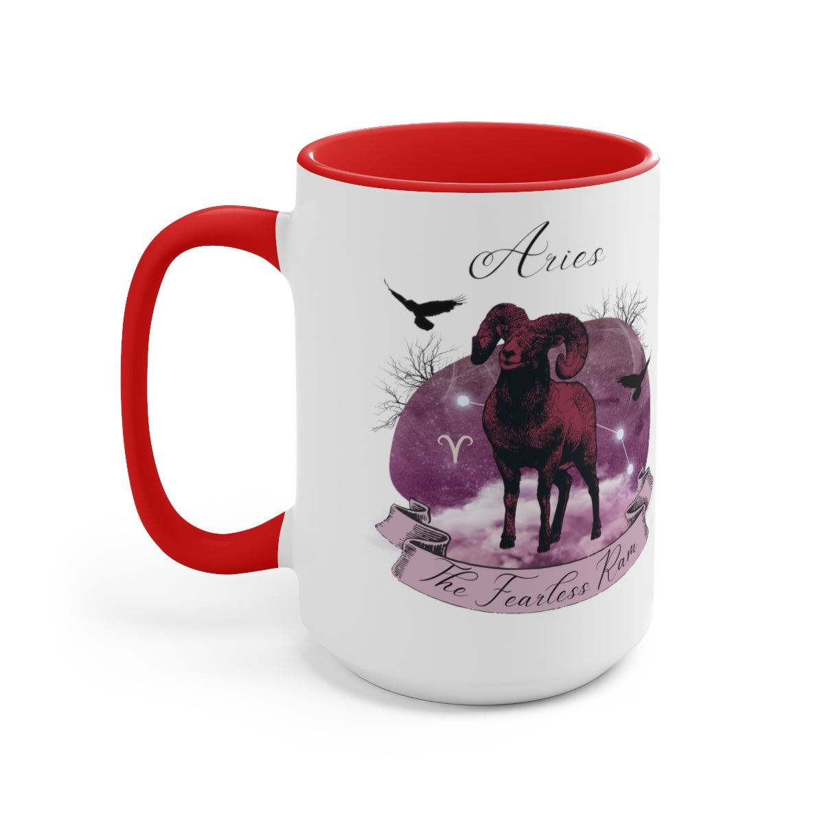 Aries Zodiac Two-Tone Coffee Mugs, 15oz