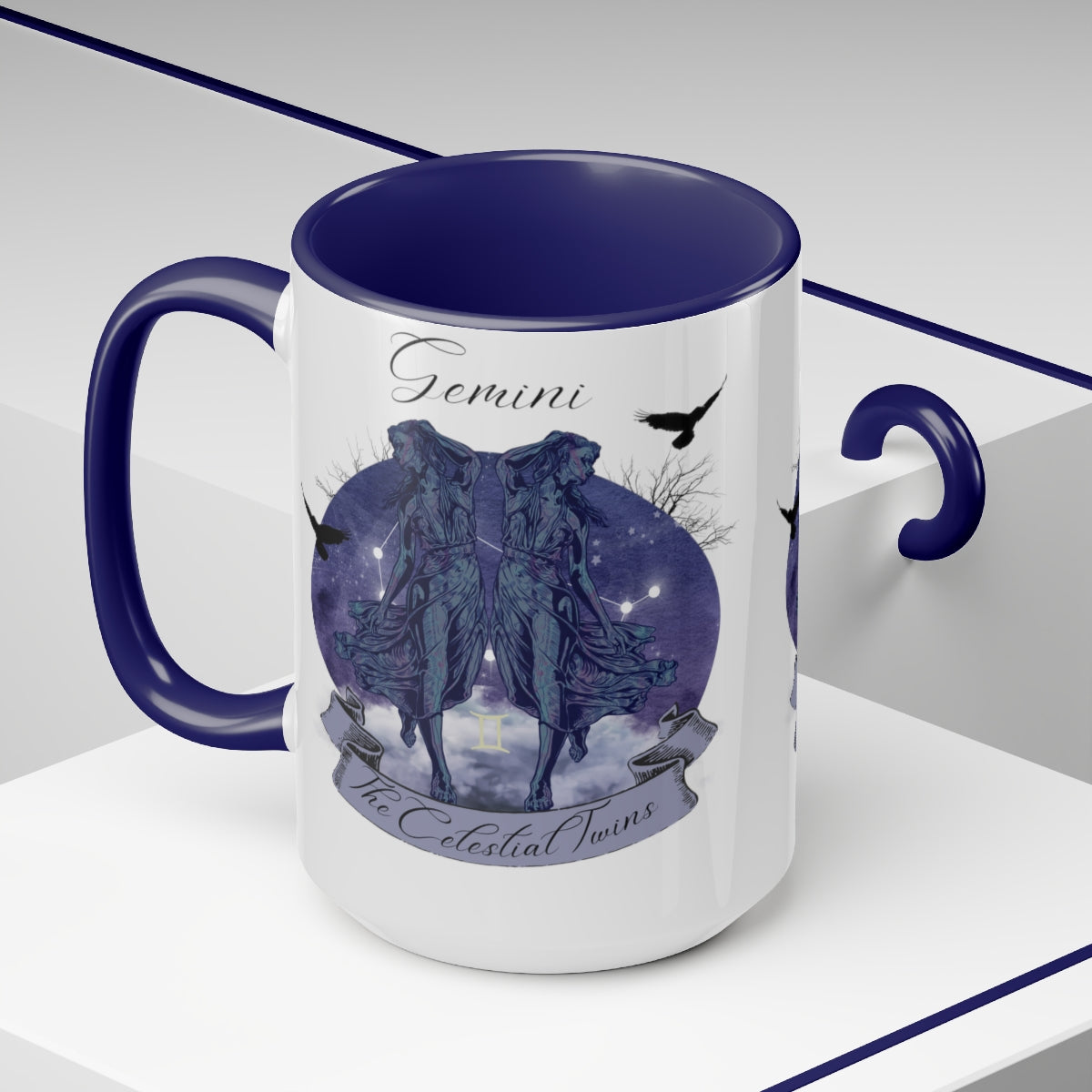 Gemini Zodiac The Celestial Twins Two-Tone Coffee Mugs, 15oz