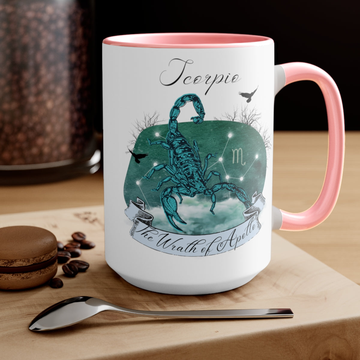 Scorpio Zodiac The Wrath of Apollo Two-Tone Coffee Mugs, 15oz