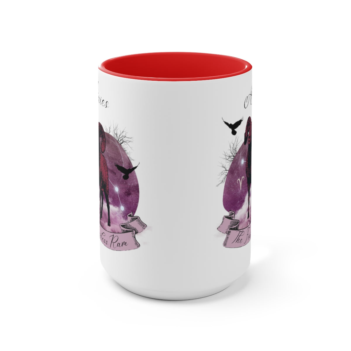 Aries Zodiac Two-Tone Coffee Mugs, 15oz