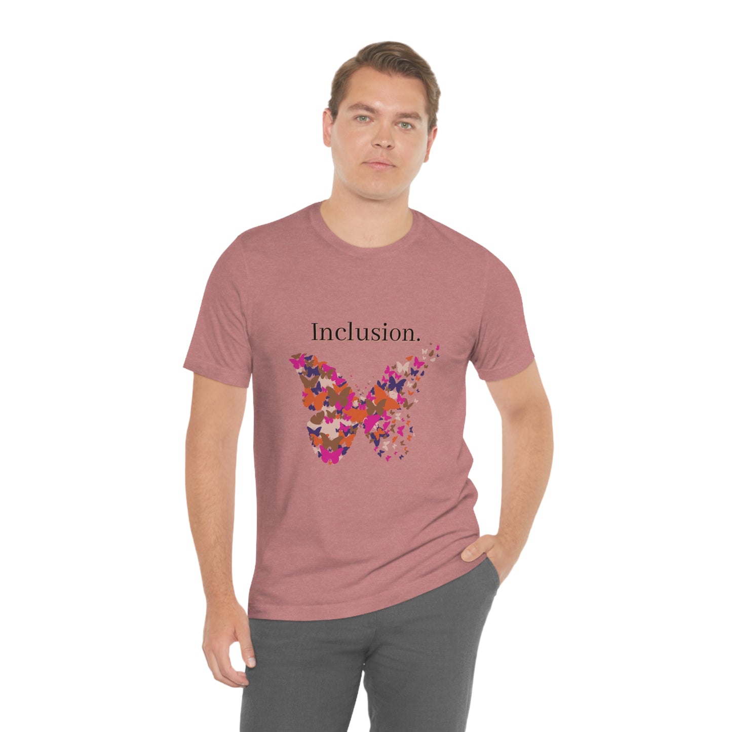 Inclusion Shirt Butterflies Purple, Diversity Inclusion Tshirts, DEIB Statement Tees, Inclusion is an Act Tees