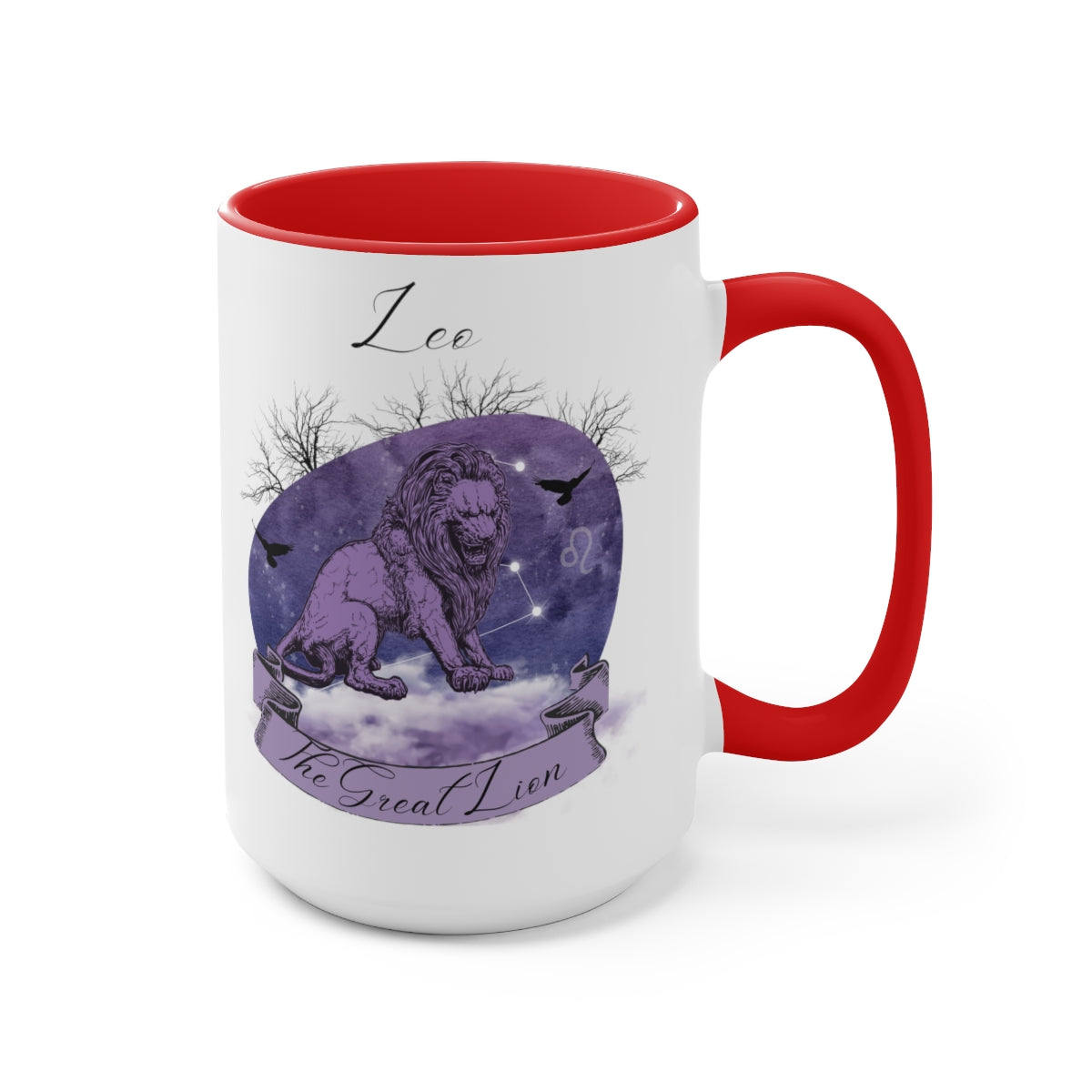Leo Zodiac The Great Lion Two-Tone Coffee Mugs, 15oz