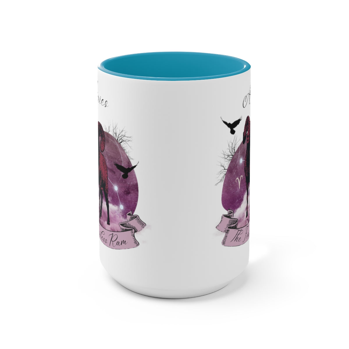 Aries Zodiac Two-Tone Coffee Mugs, 15oz