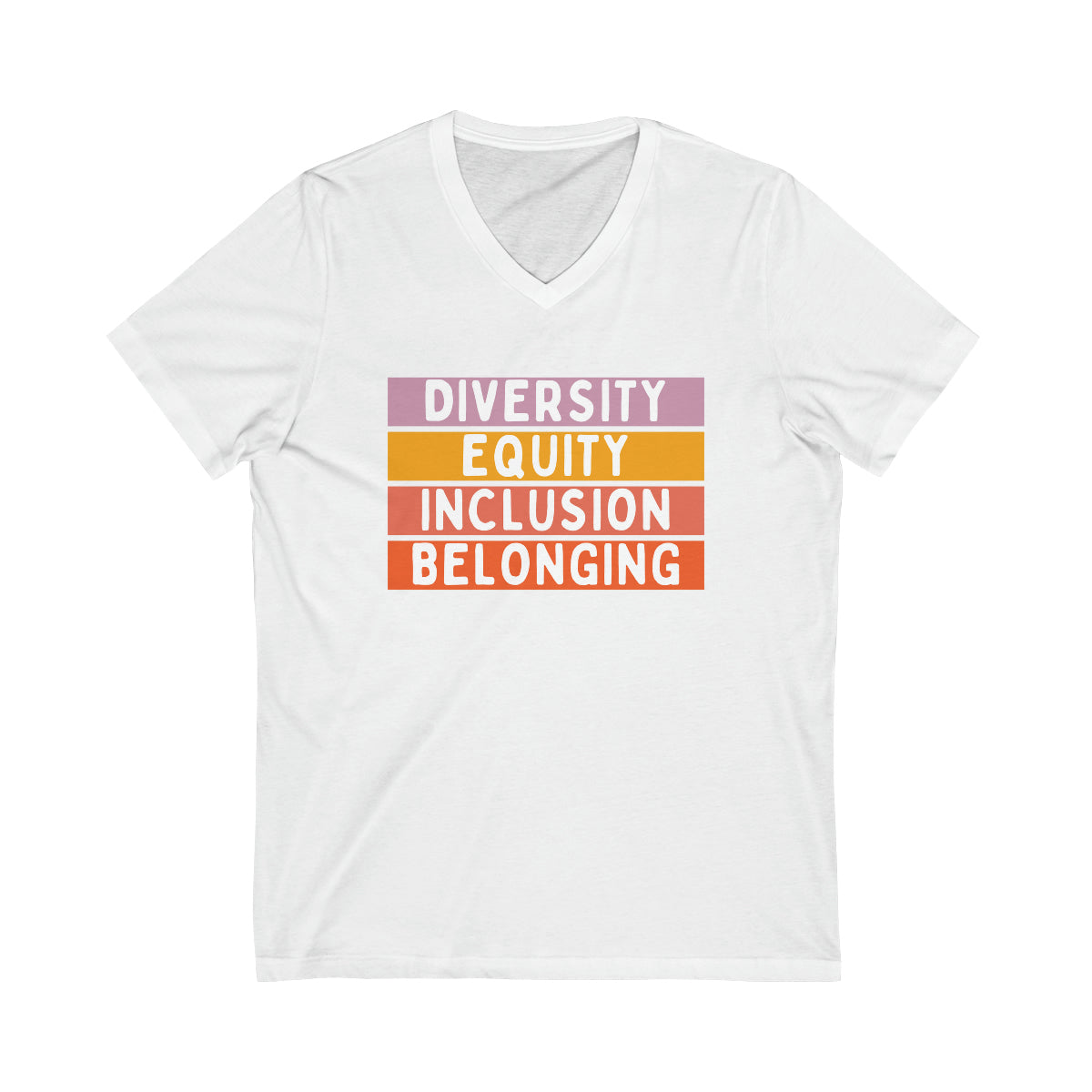 DEIB V Neck Diversity Equity Inclusion Belong V Neck Unisex Jersey Short Sleeve V-Neck Tee