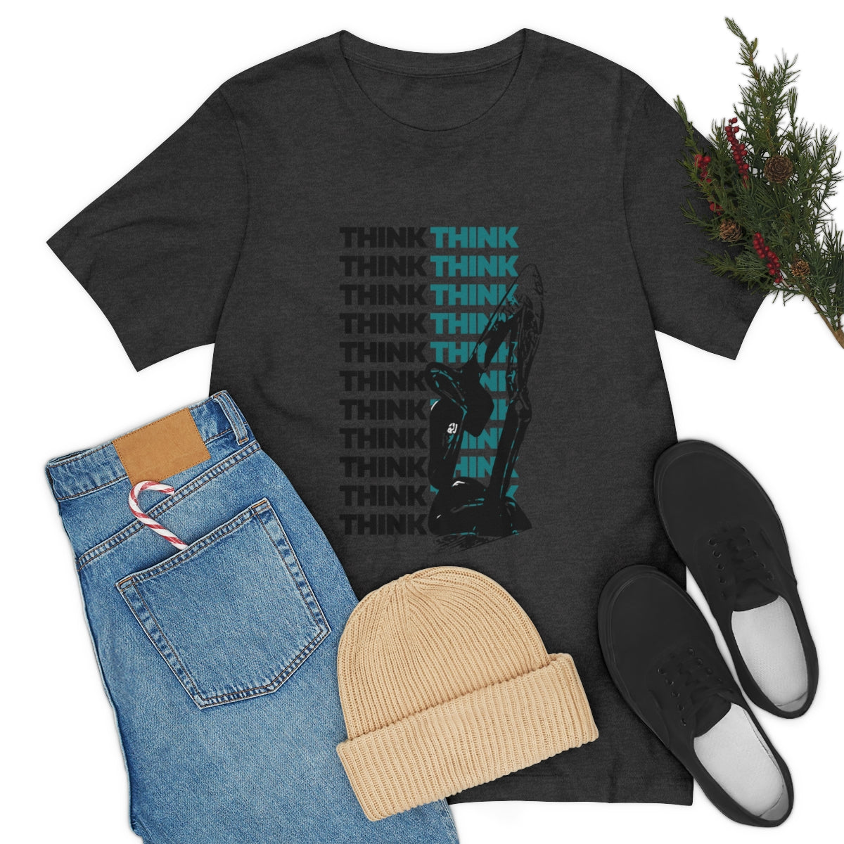 Think T Shirt, T Shirt for Introverts, Thinker Man Shirt, In Deep Thought Tees, Knowledge Seeker, Fun Tees, Introvert Tees