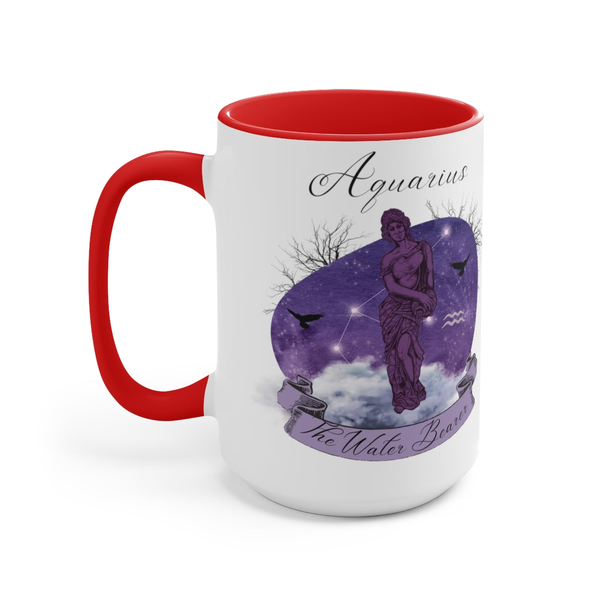 Aquarius Zodiac The Water Bearer Two-Tone Coffee Mugs, 15oz