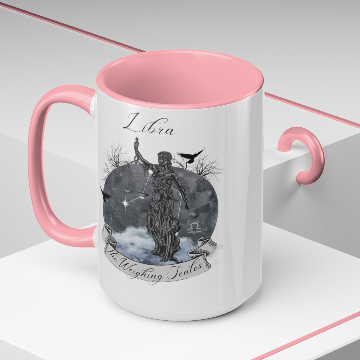 Libra Zodiac Two-Tone Coffee Mugs, 15oz