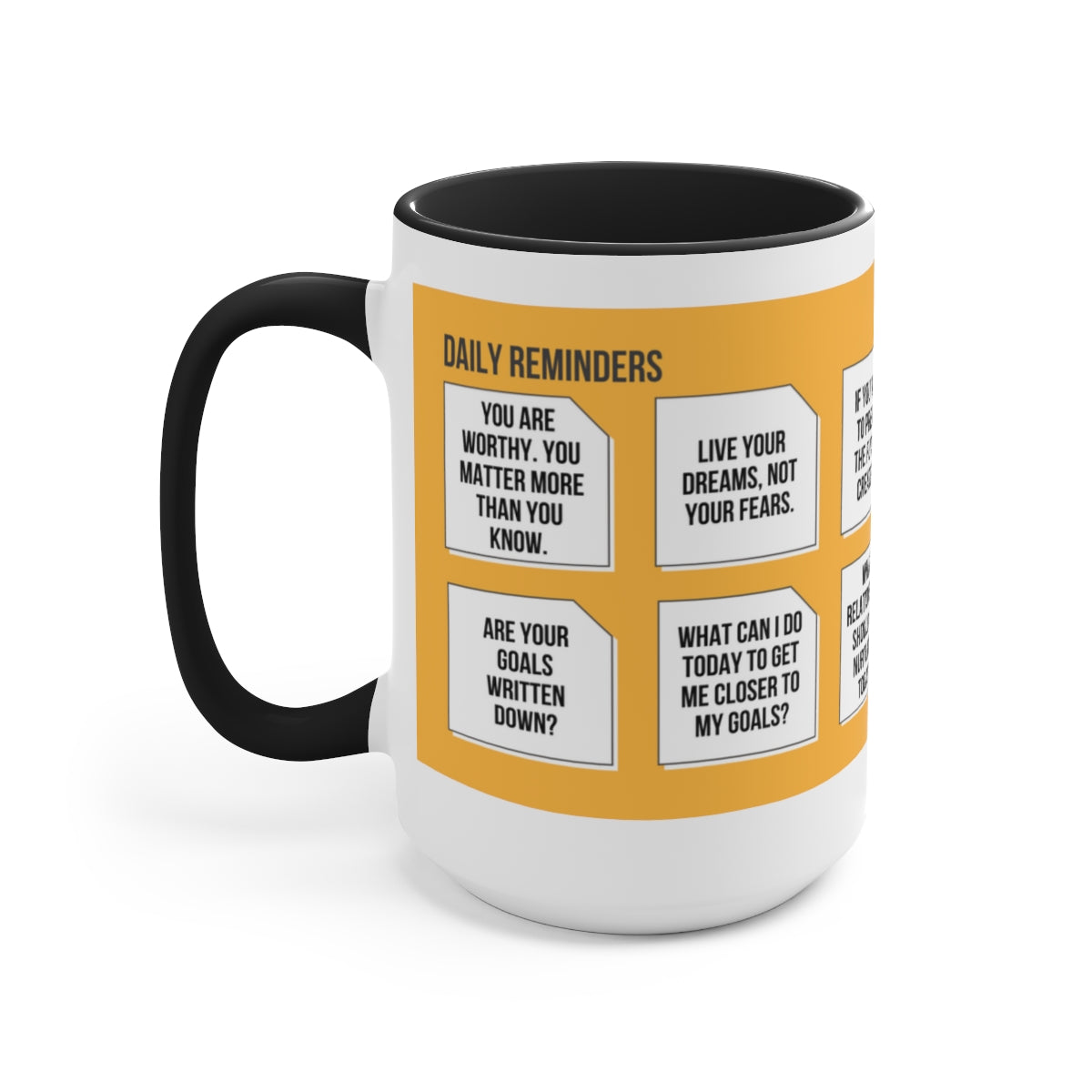 Daily Reminders Coffee Mug | Sticky Notes on Mug | Motivational Mug gifts | Best Mugs to Gift