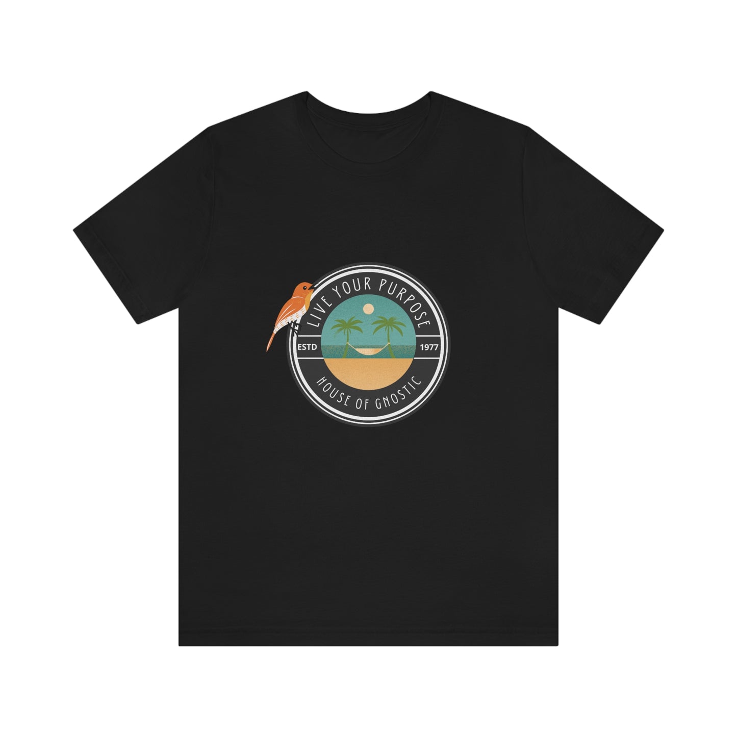 Live Your Purpose Bird Beach Graphic Statement Crewneck House of Gnosic T Shirt Statement Tees