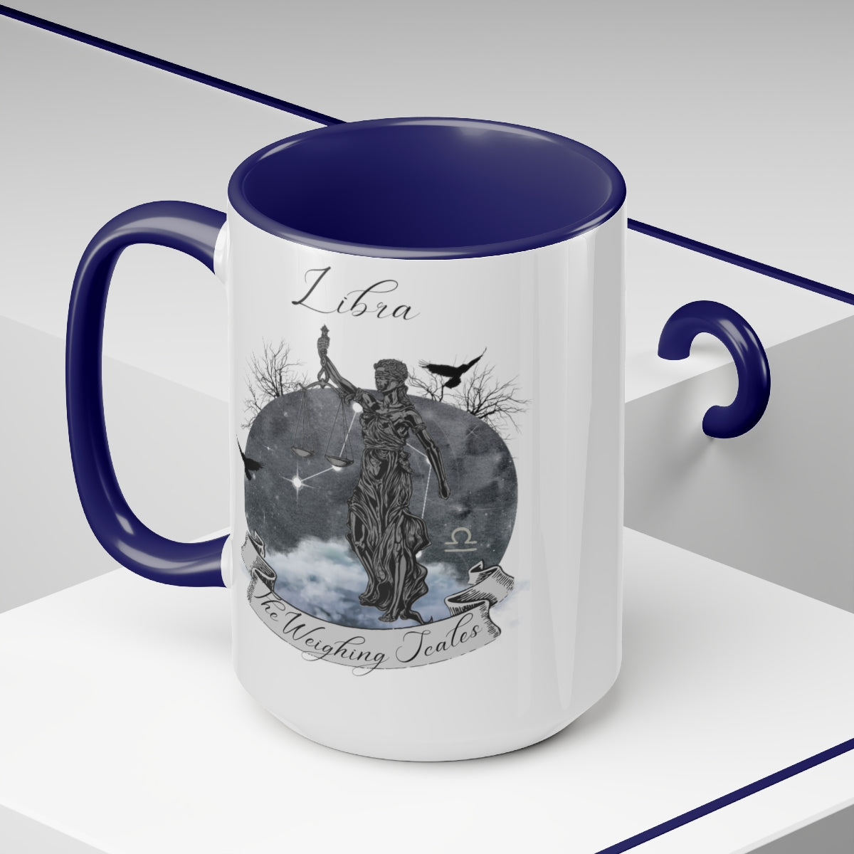 Libra Zodiac Two-Tone Coffee Mugs, 15oz