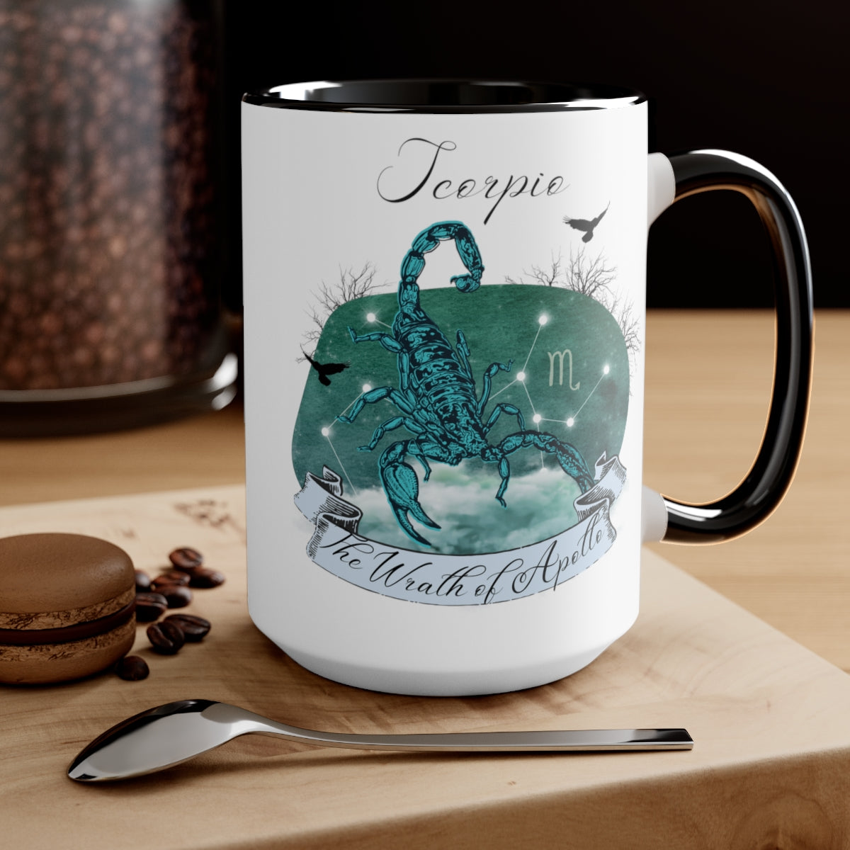 Scorpio Zodiac The Wrath of Apollo Two-Tone Coffee Mugs, 15oz