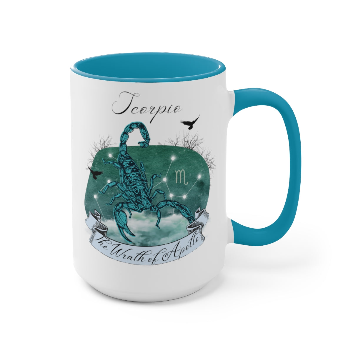 Scorpio Zodiac The Wrath of Apollo Two-Tone Coffee Mugs, 15oz