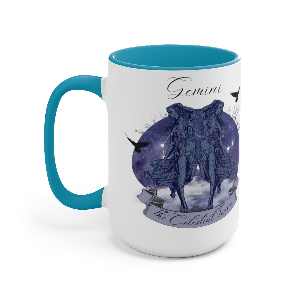 Gemini Zodiac The Celestial Twins Two-Tone Coffee Mugs, 15oz